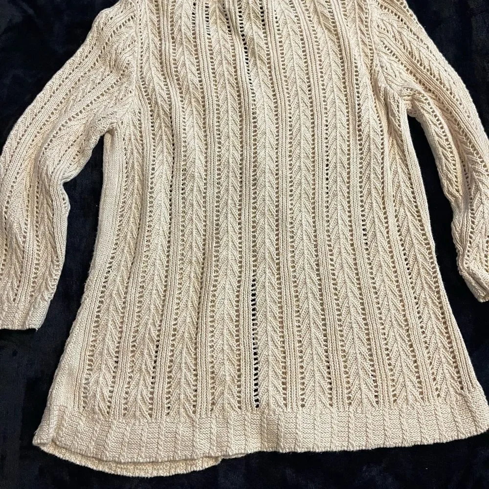 Eddie Bauer beige‎ cardigan sweater 55% linen, size small - Picture 11 of 15